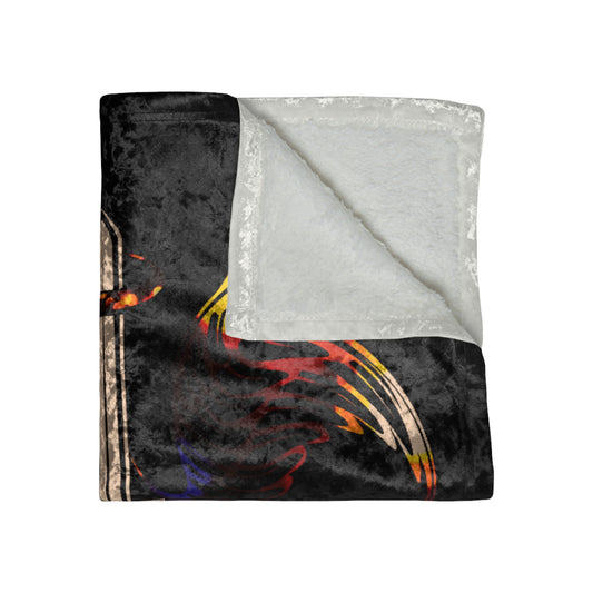 Dudda$ L.I.L "Summer Orange-Black" Crushed Velvet Blanket