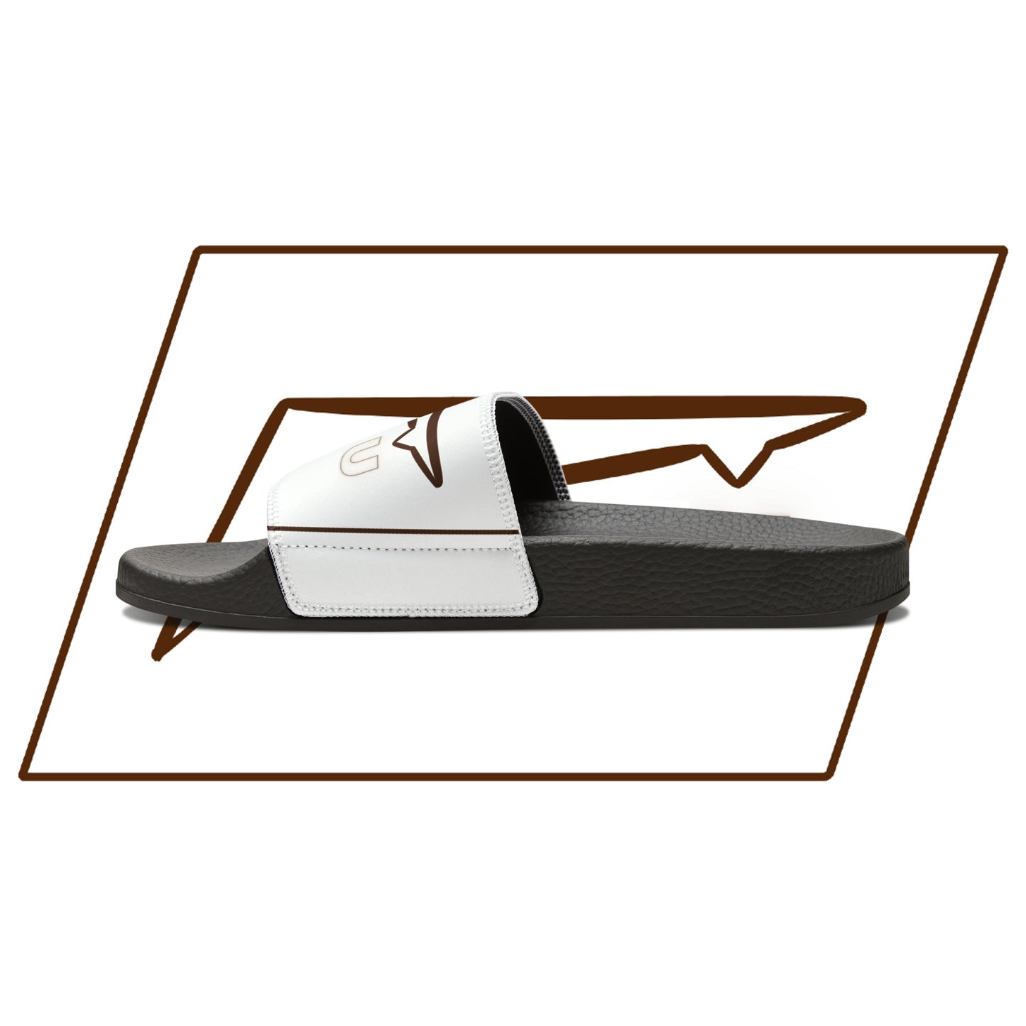 Dudda$ "Brownie" White Slides (Mens)