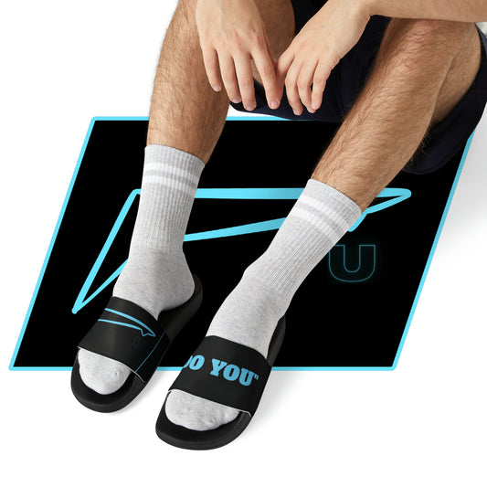 Dudda$ "NC Blue" Black Slides (Mens)