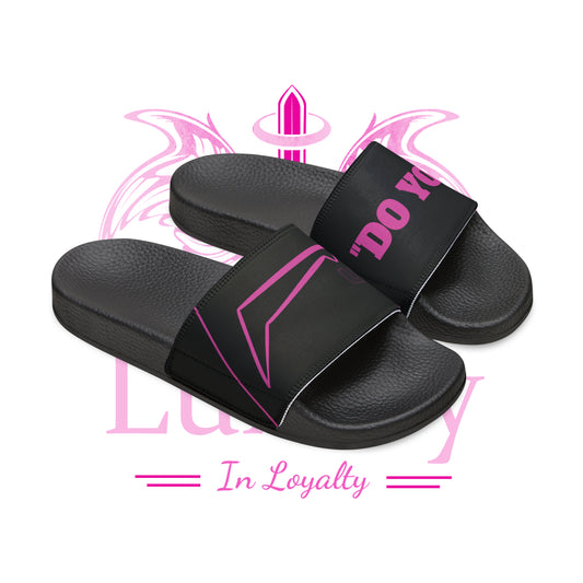 Dudda$ "Pink Heat" Black Slides (Mens)