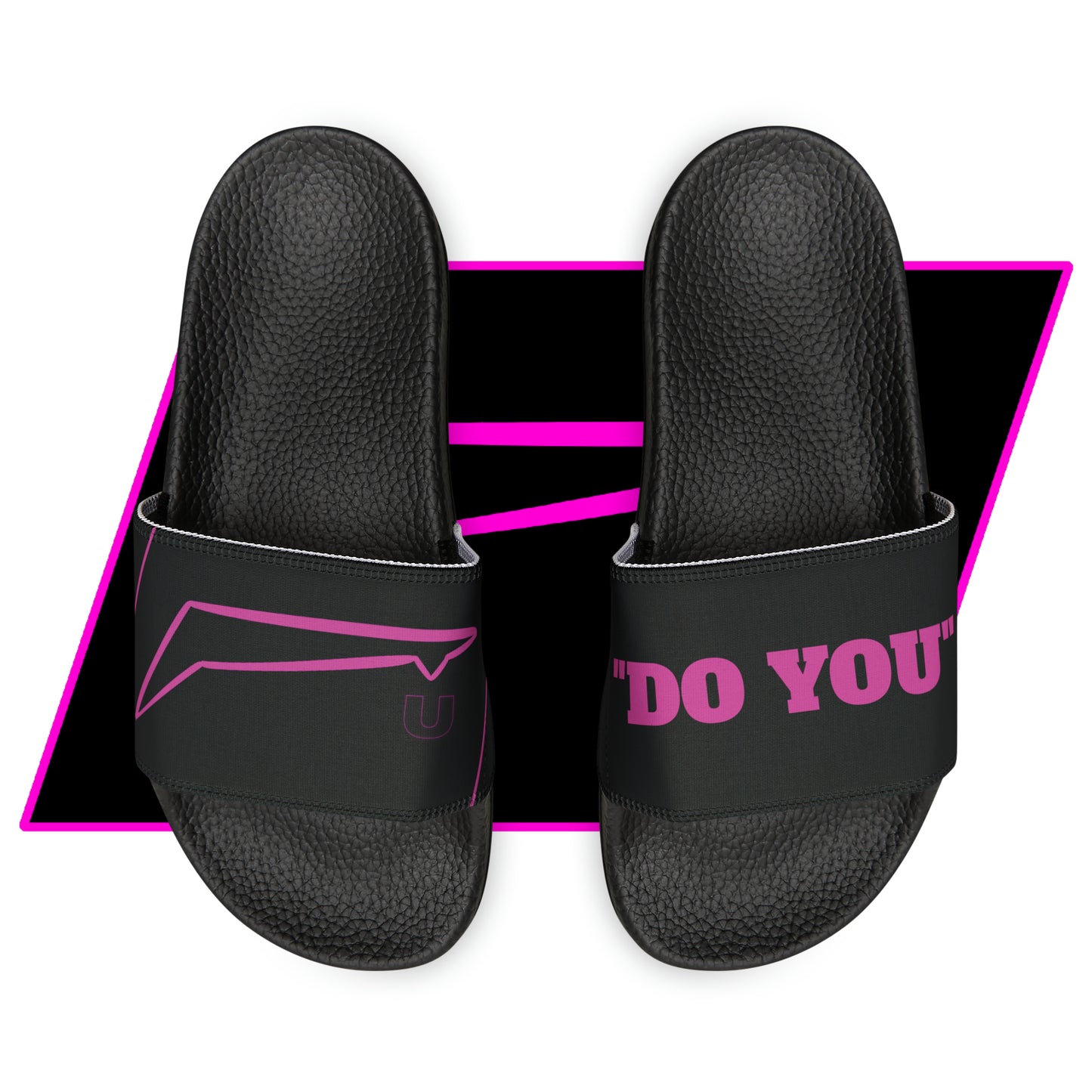 Dudda$ "Pink Heat" Black Slides (Mens)