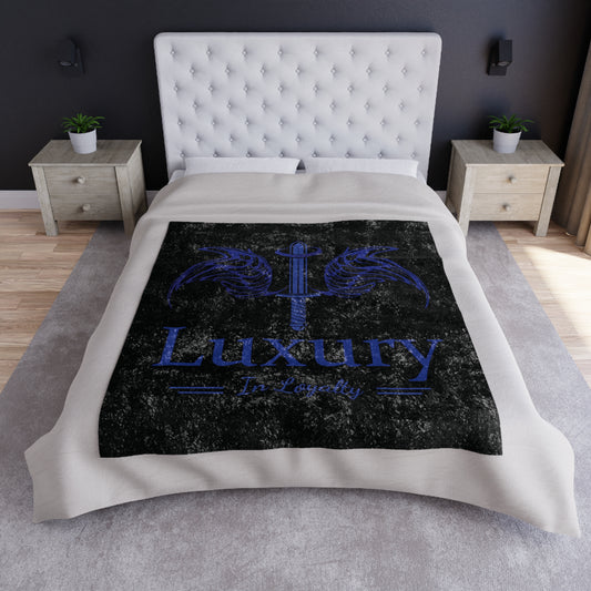 Dudda$ L.I.L "Big Blue-Black" Crushed Velvet Blanket