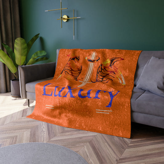 Dudda$ L.I.L "Summer Orange" Crushed Velvet Blanket