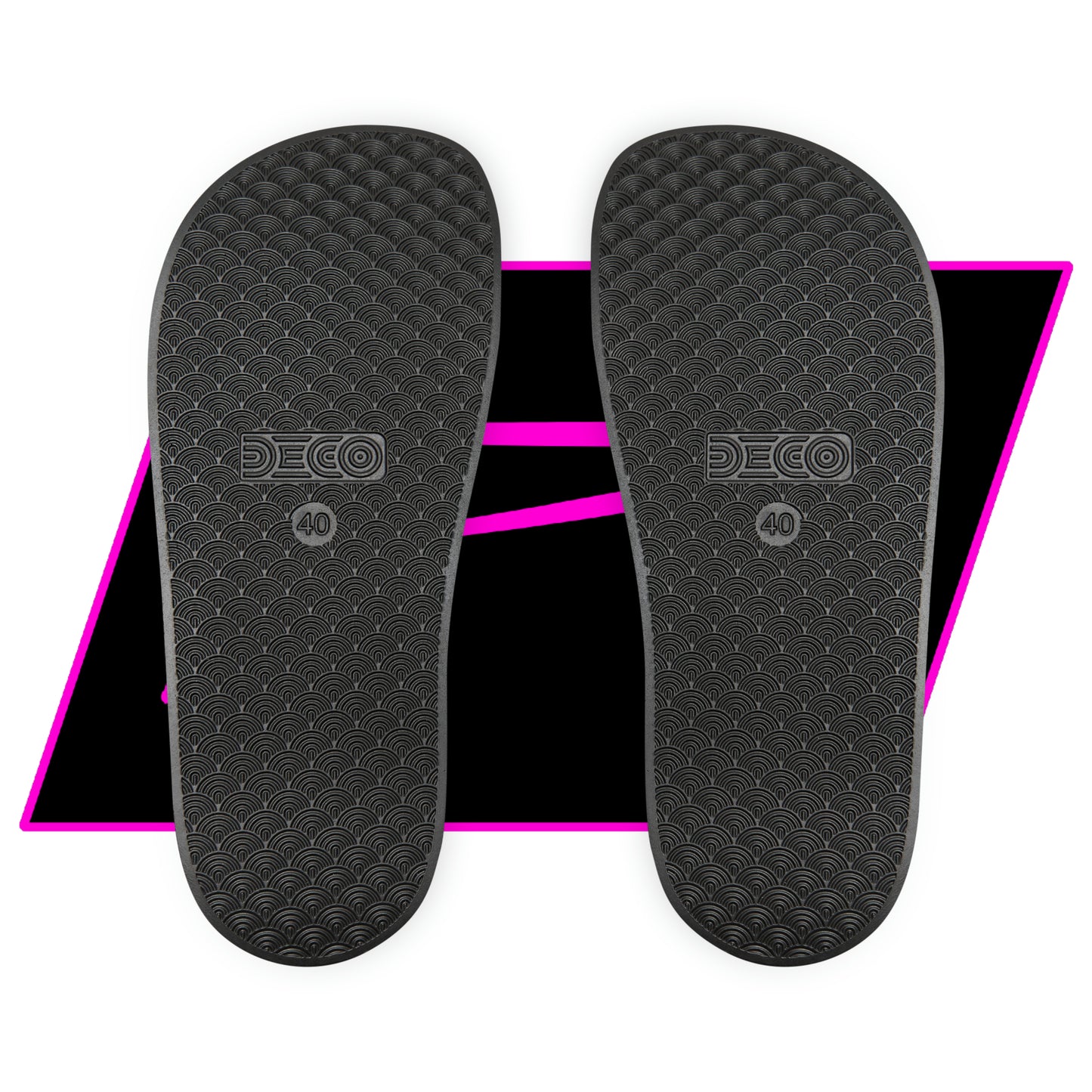 Dudda$ "Pink Heat" Black Slides (Mens)