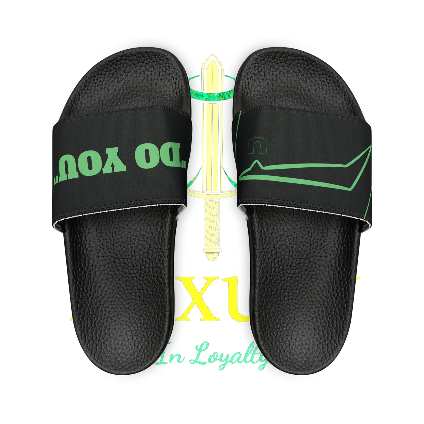 Dudda$ "Aqua" Black Slides (Mens)