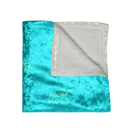 Dudda$ "Lightning Blue" Crushed Velvet Blanket