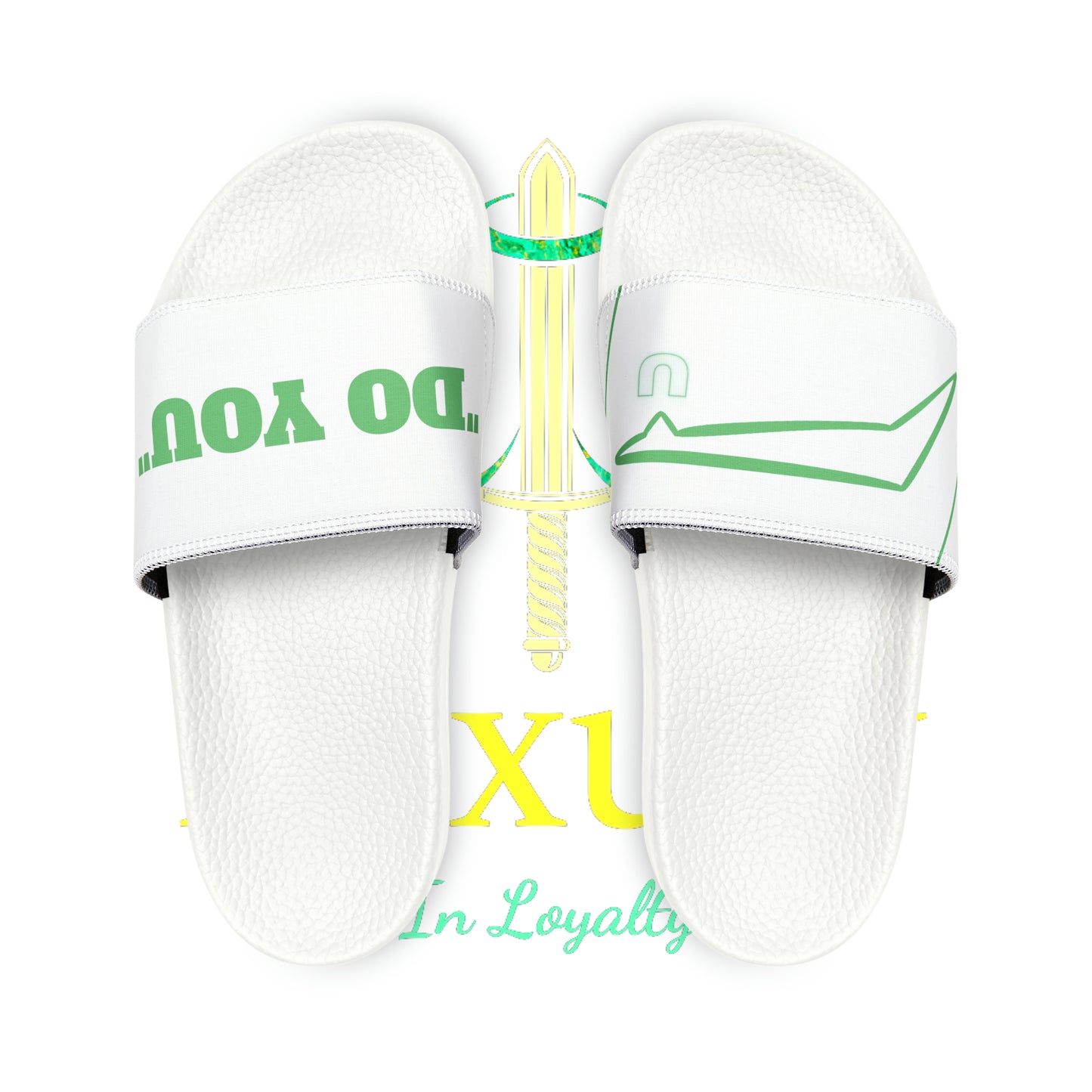 Dudda$ "Aqua" White Slides (Mens)