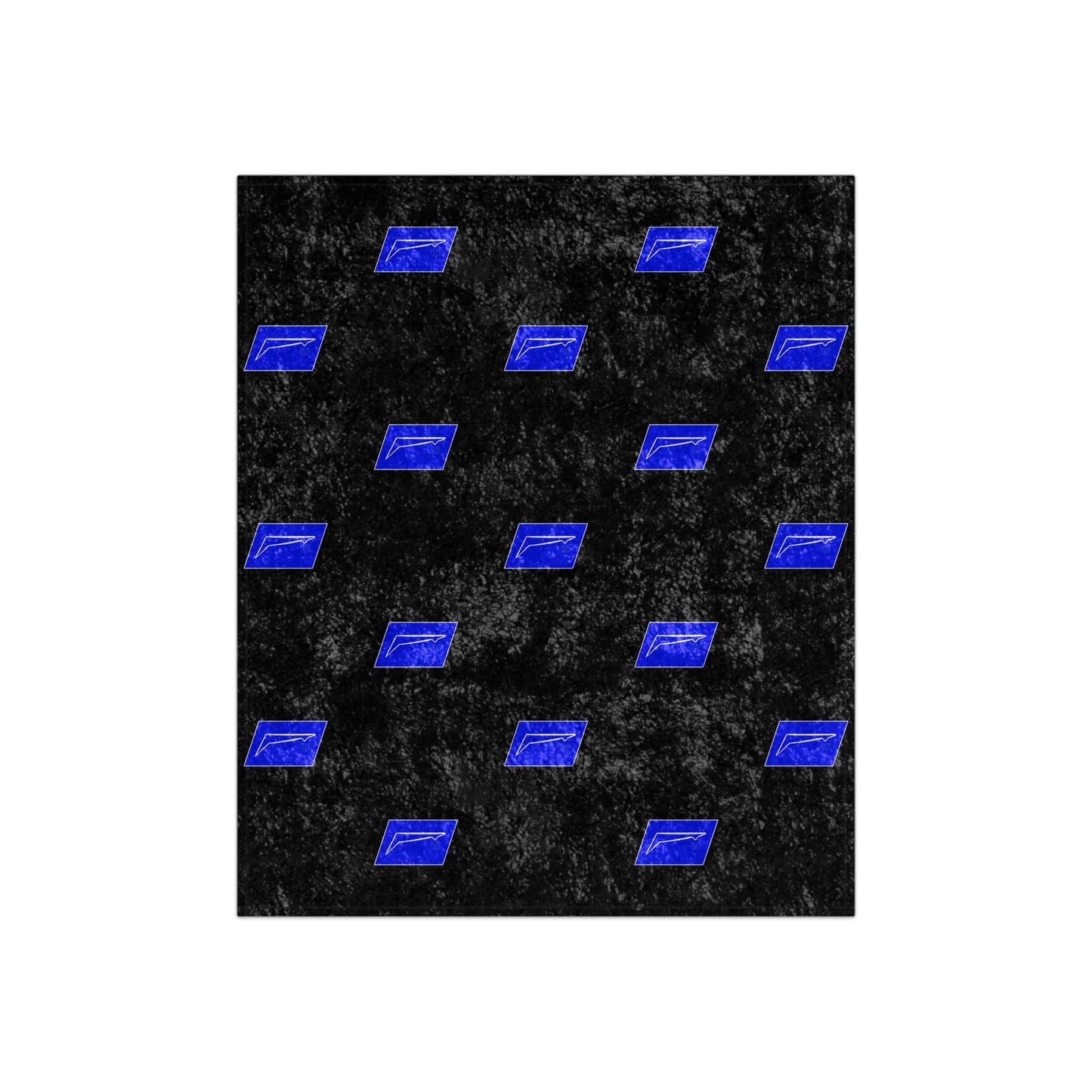 Dudda$ "Big Blue-Black" Crushed Velvet Blanket