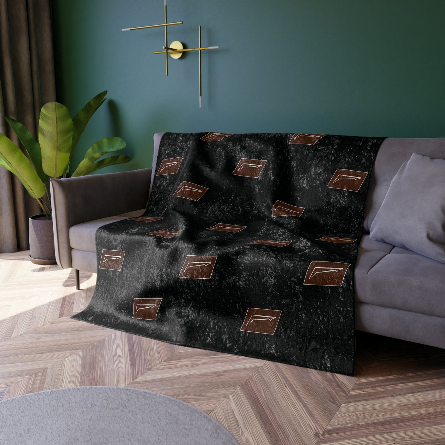 Dudda$ "Brownie-Black" Crushed Velvet Blanket