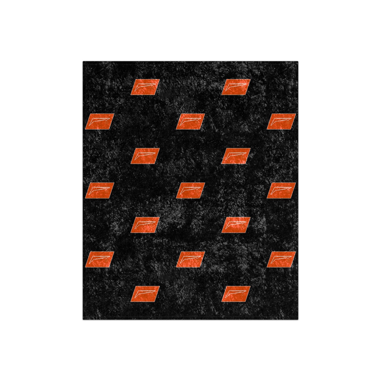 Dudda$ "Florida Orange-Black" Crushed Velvet Blanket