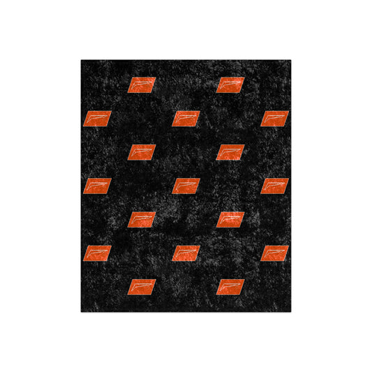 Dudda$ "Florida Orange-Black" Crushed Velvet Blanket