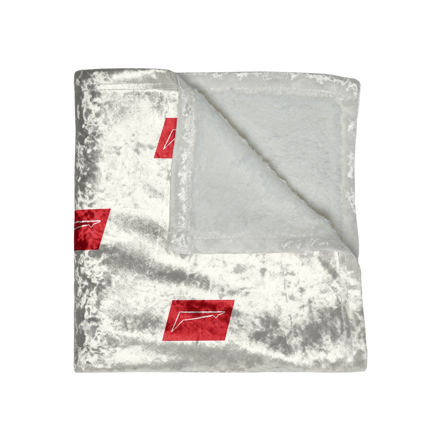 Dudda$ "Cardinal-White" Crushed Velvet Blanket