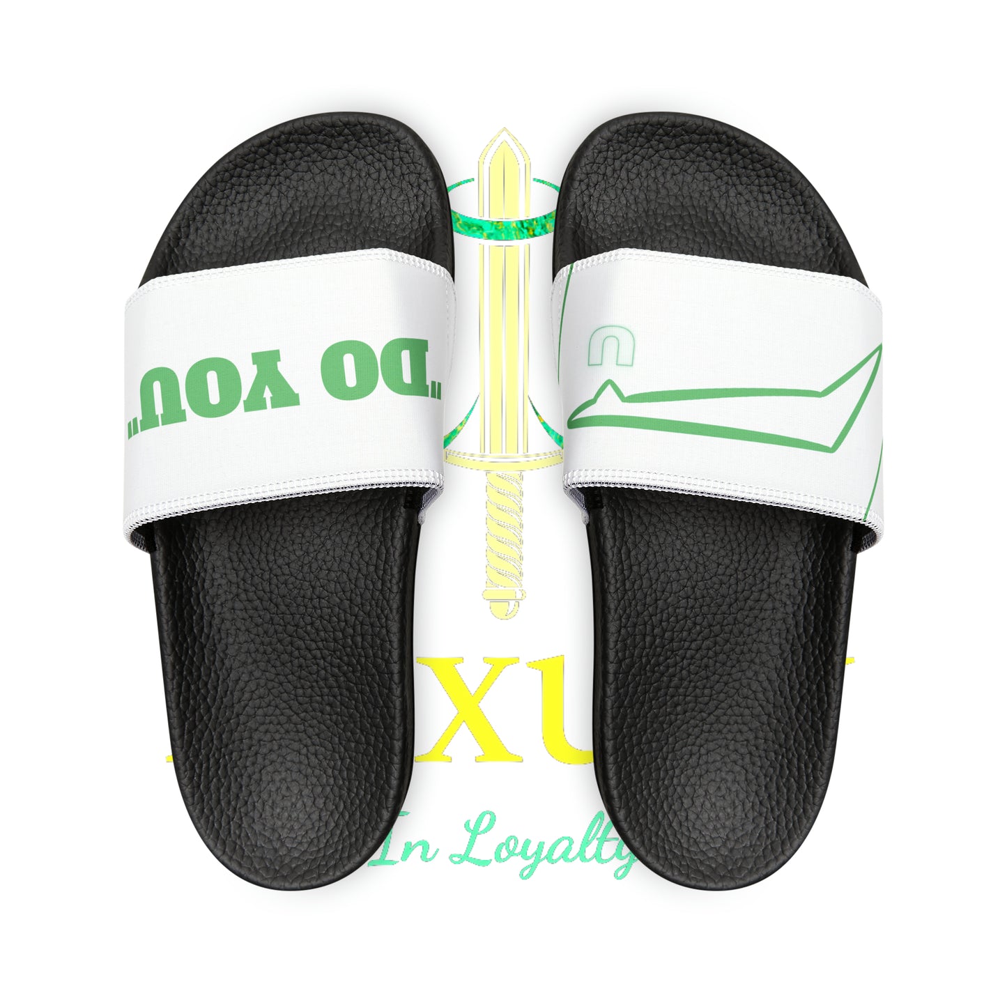 Dudda$ "Aqua" White Slides (Mens)