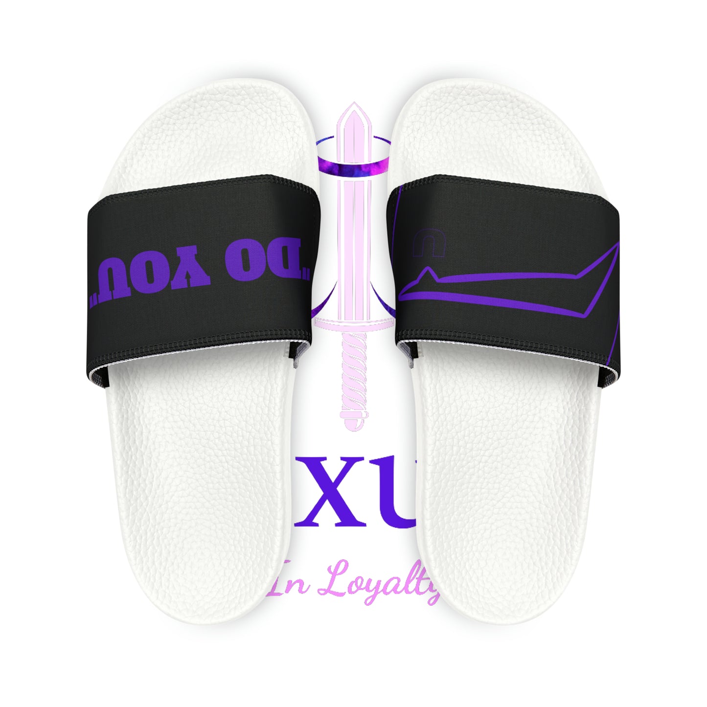 Dudda$ "Purple Pilot" Black Slides (Mens)