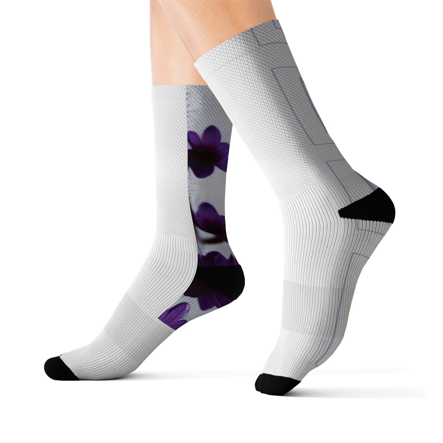 Dudda$ "Violet" White Do You Socks