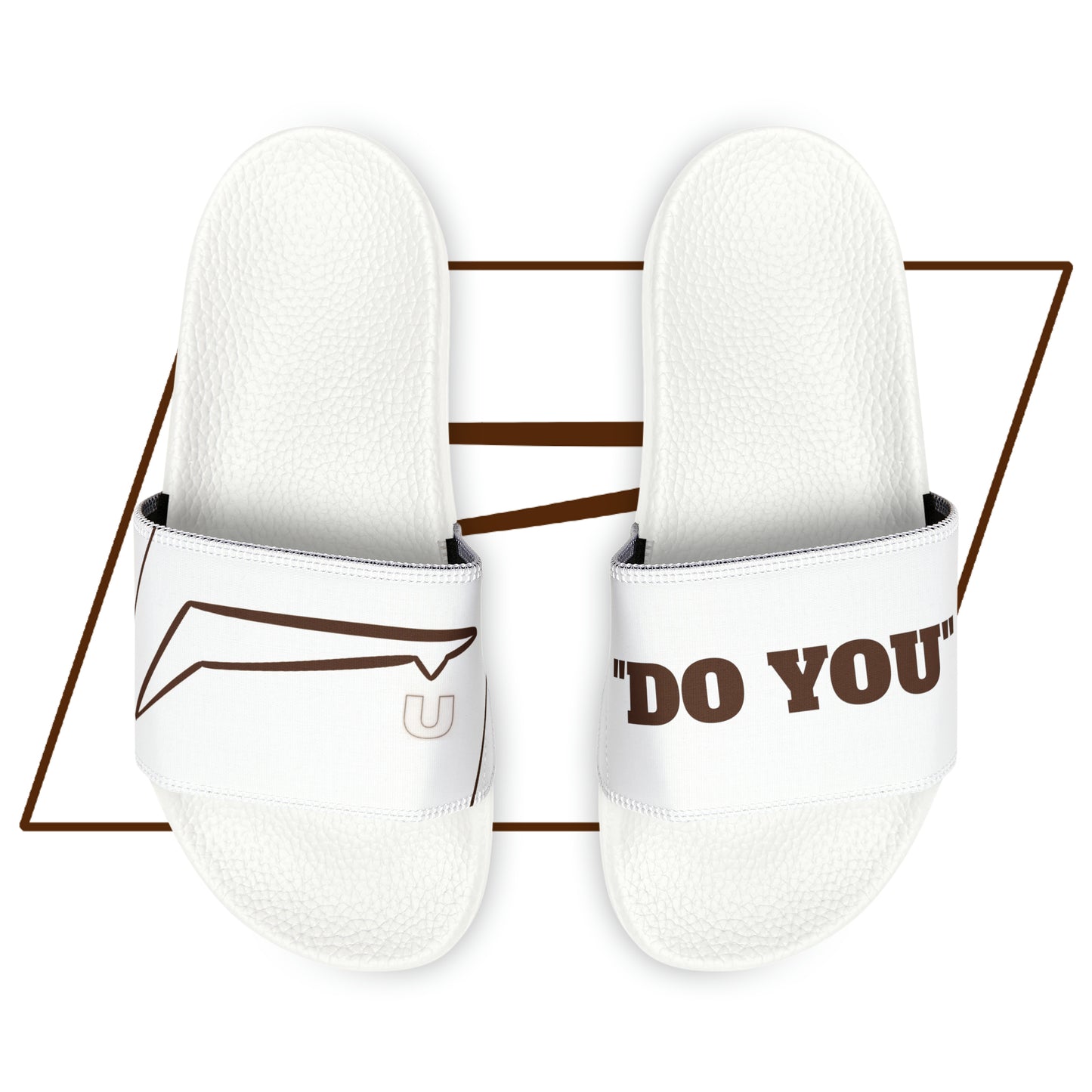 Dudda$ "Brownie" White Slides (Mens)