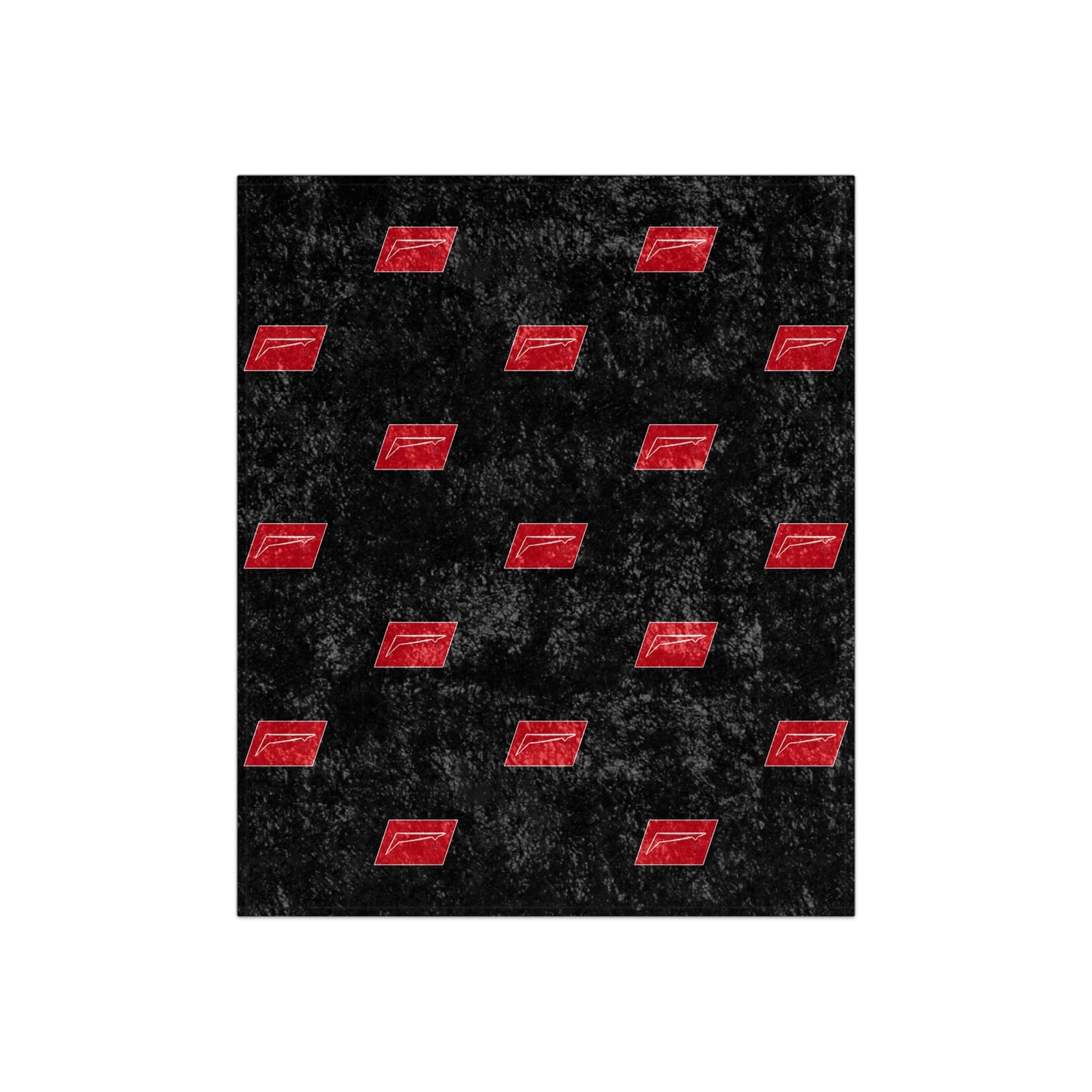 Dudda$ "Cardinal-Black" Crushed Velvet Blanket