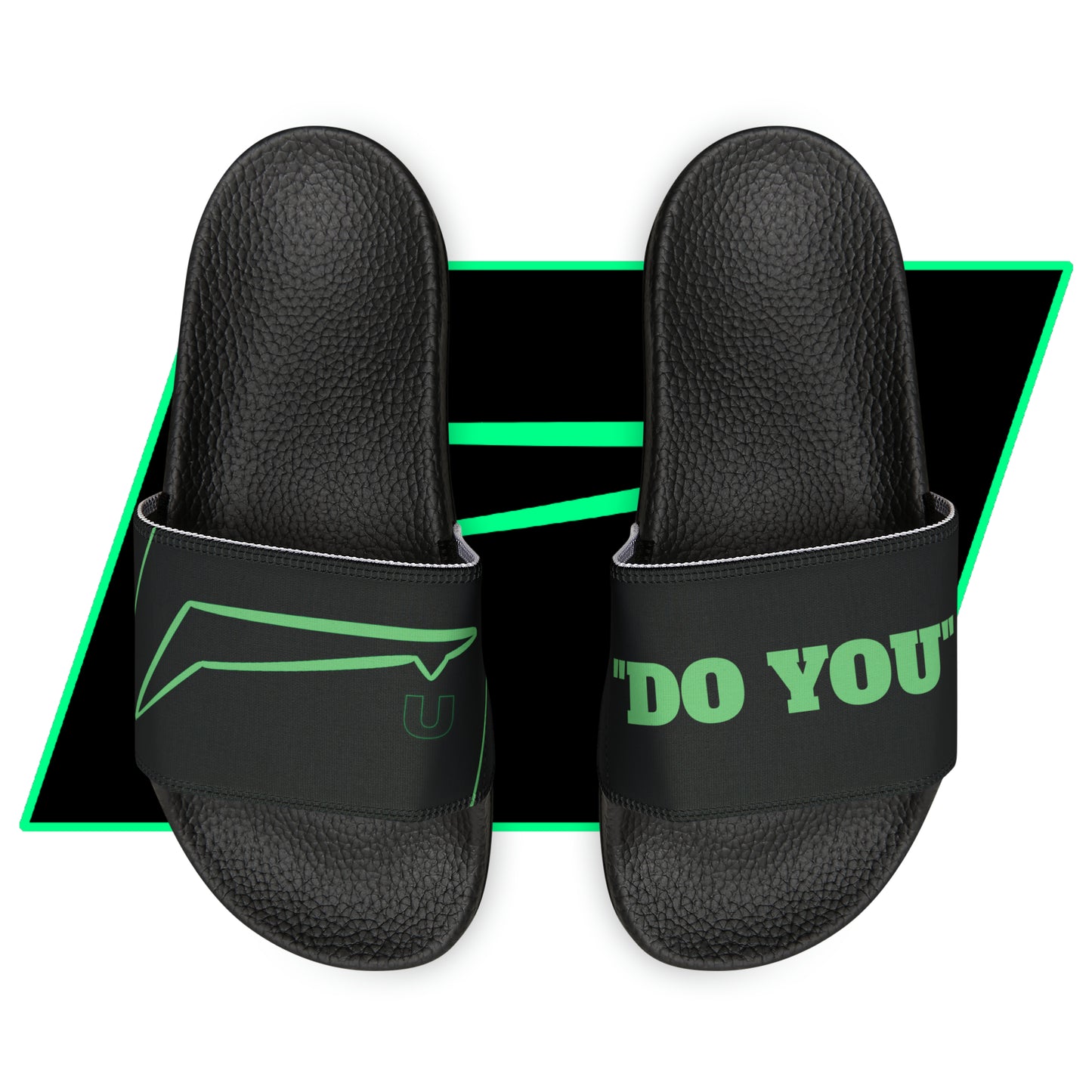 Dudda$ "Aqua" Black Slides (Mens)