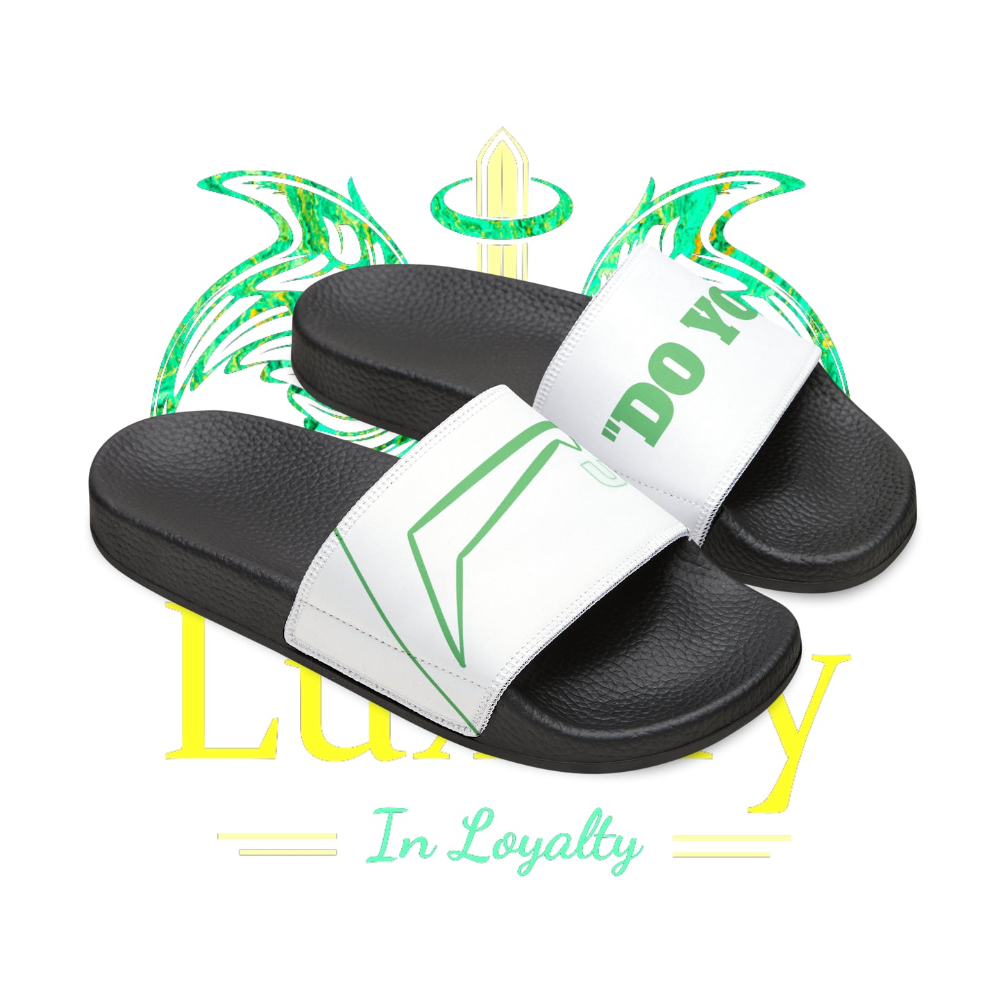 Dudda$ "Aqua" White Slides (Mens)