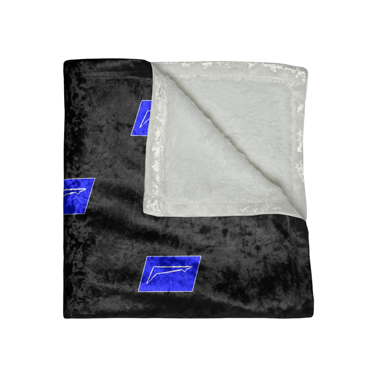 Dudda$ "Big Blue-Black" Crushed Velvet Blanket