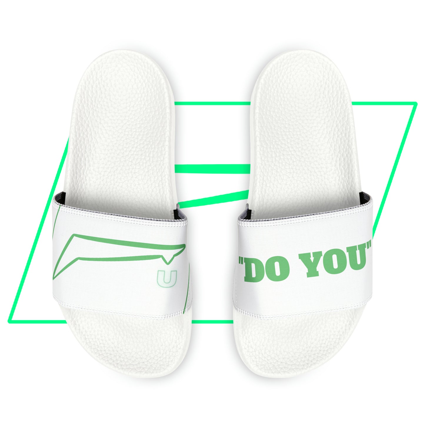 Dudda$ "Aqua" White Slides (Mens)