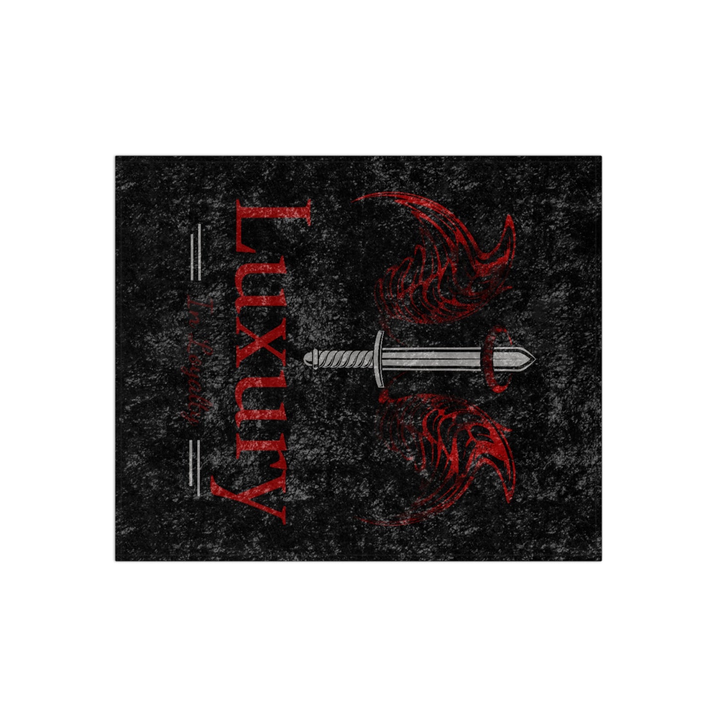 Dudda$ L.I.L "Cardinal-Black" Crushed Velvet Blanket