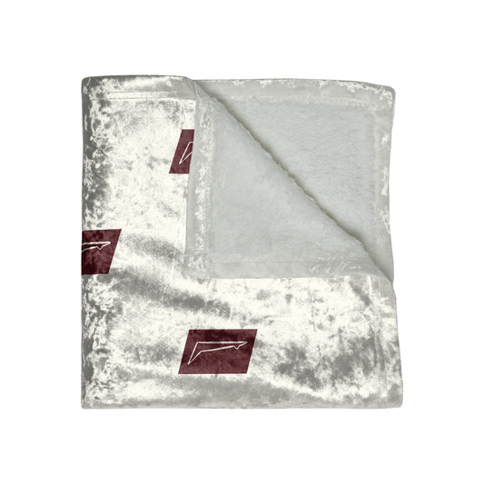 Dudda$ "Cherry-White" Crushed Velvet Blanket