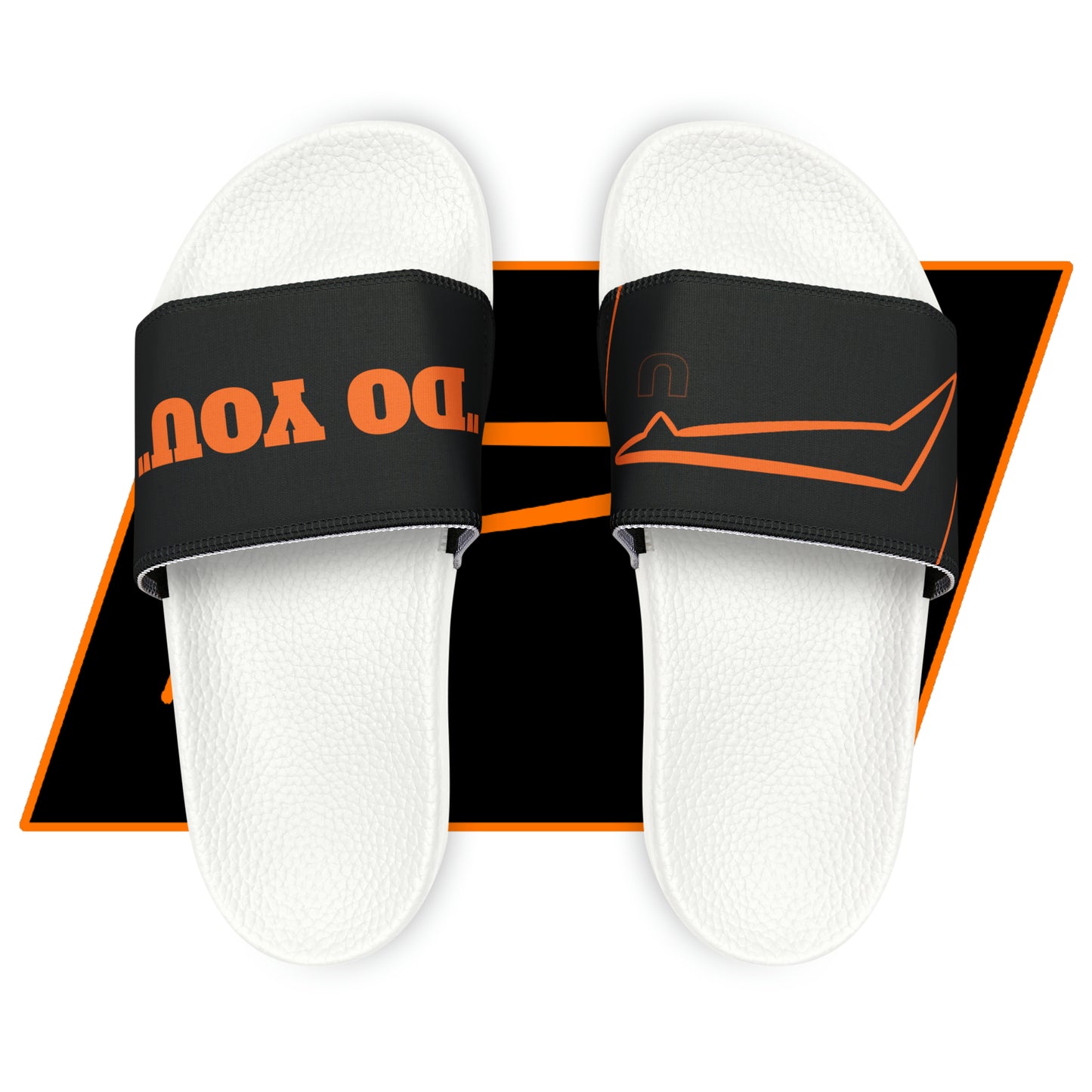 Dudda$ "Summer Orange" Black Slides (Mens)