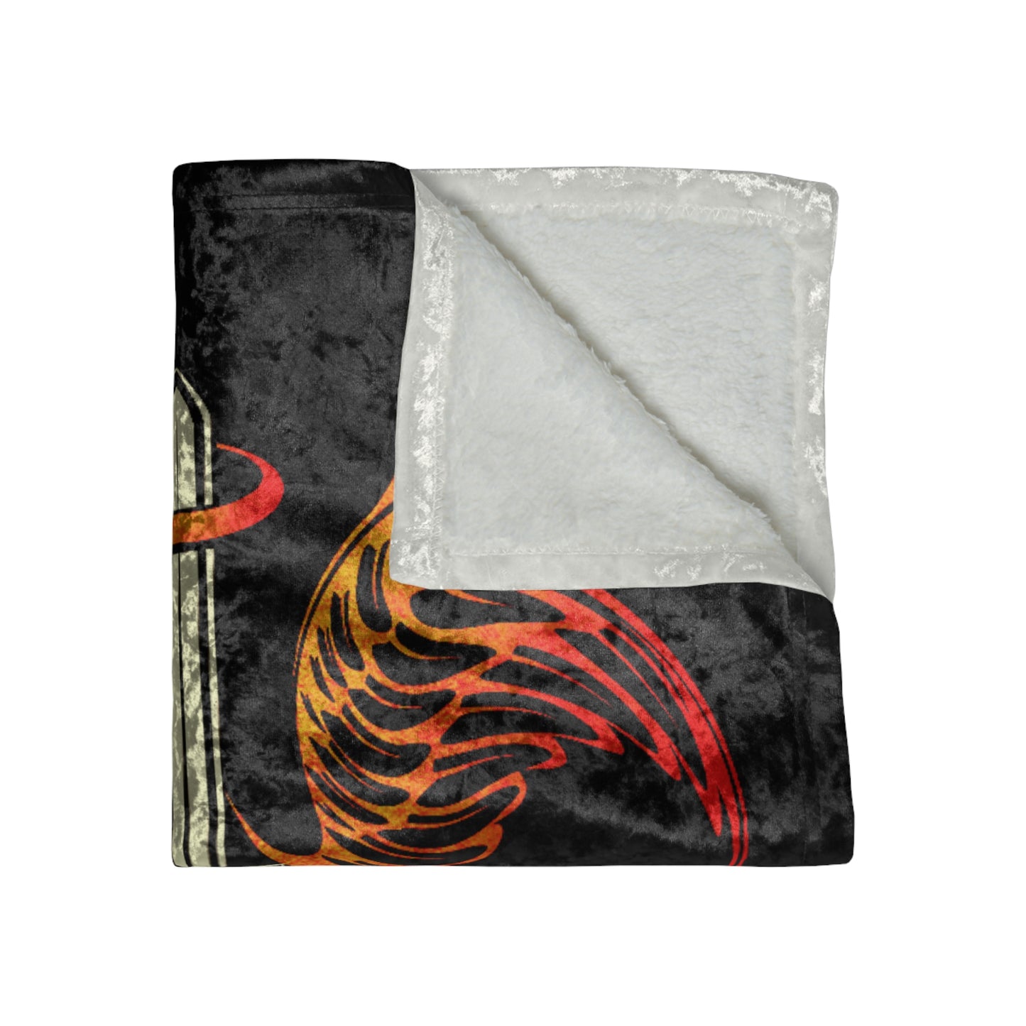 Dudda$ L.I.L "Florida Orange-Black" Crushed Velvet Blanket