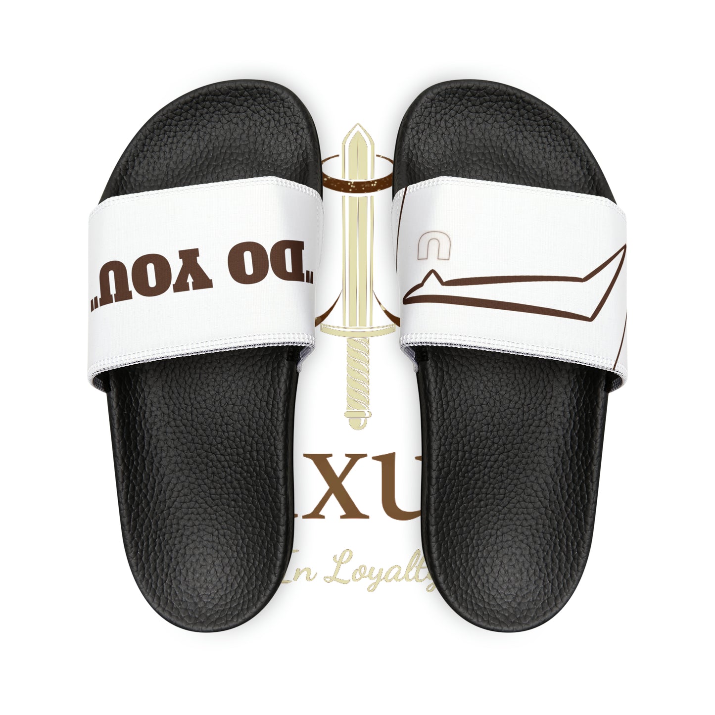 Dudda$ "Brownie" White Slides (Mens)