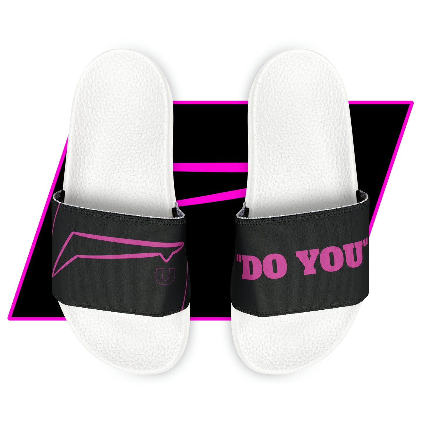 Dudda$ "Pink Heat" Black Slides (Mens)