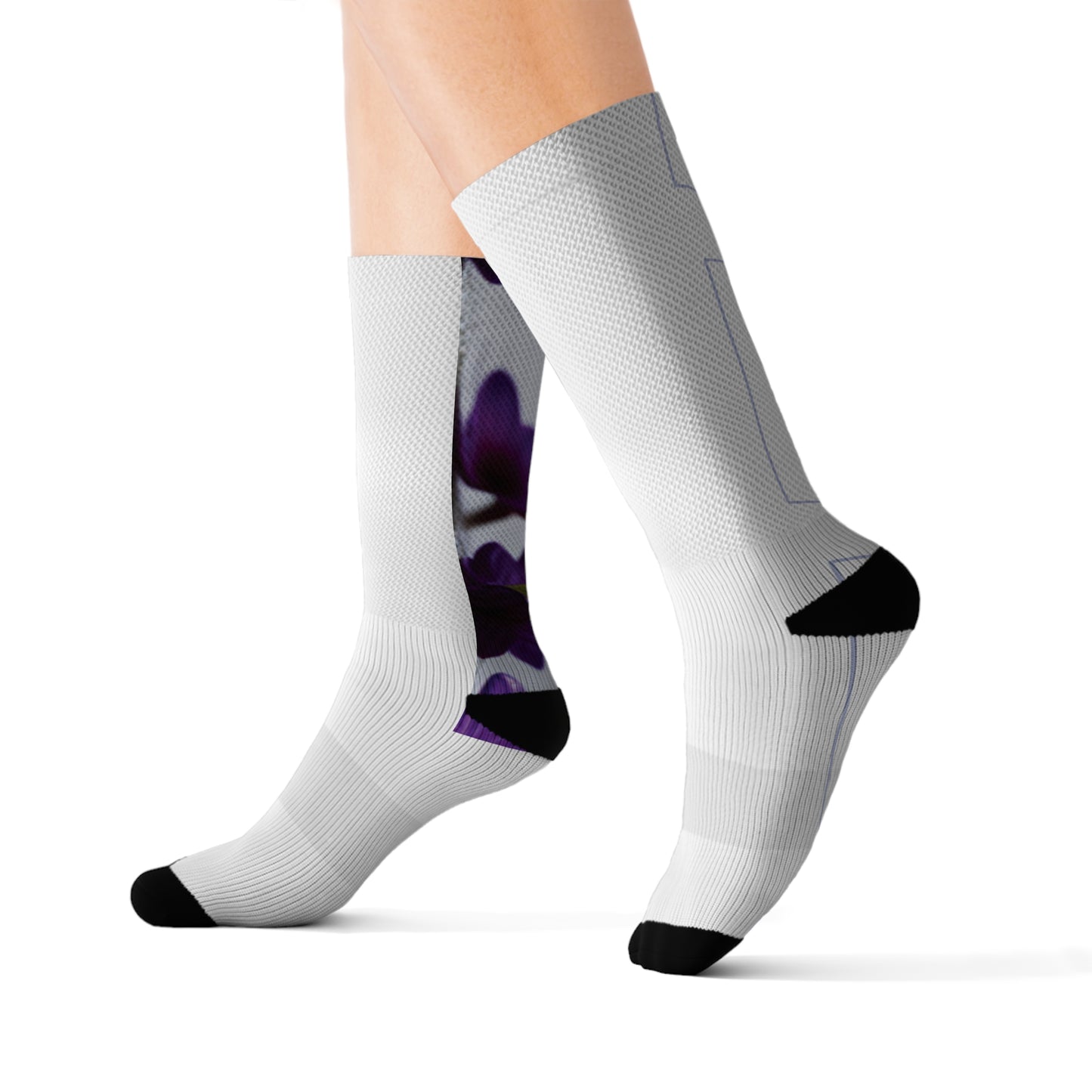 Dudda$ "Violet" White Do You Socks